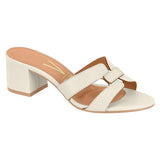 Vizzano 6291-1180 Block Heel Slip-on Sandal in Off White
