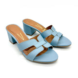Vizzano 6291-1180 Block Heel Slip-on Sandal in Sky Blue