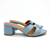 Vizzano 6291-1180 Block Heel Slip-on Sandal in Sky Blue