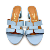 Vizzano 6291-1180 Block Heel Slip-on Sandal in Sky Blue