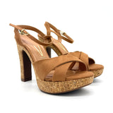 Vizzano 6292-280 High Heel Platform Sandal in Camel Suede