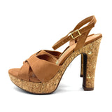 Vizzano 6292-280 High Heel Platform Sandal in Camel Suede