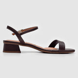 Vizzano 6428-101 Low Heel Sandal in Mocha Napa