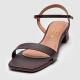 Vizzano 6428-101 Low Heel Sandal in Mocha Napa