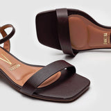 Vizzano 6428-101 Low Heel Sandal in Mocha Napa