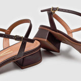 Vizzano 6428-101 Low Heel Sandal in Mocha Napa