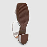 Vizzano 6428-101 Low Heel Sandal in White Napa