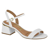 Vizzano 6428-101 Low Heel Sandal in White Napa