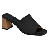Vizzano 6530-100 Block Heel Mule in Black