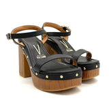 Vizzano 6541-200 Block Heel Platform Sandal in Black