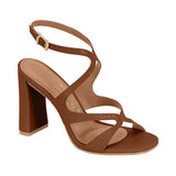 Vizzano 6550-102 Block Heel Croc-Embossed Sandal in Mocha
