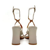 Vizzano 6550-102 Block Heel Sandal in Grey Napa