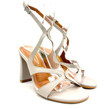 Vizzano 6550-102 Block Heel Sandal in Grey Napa