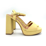 Vizzano 6551-100 Block Heel Platform Sandal in Butter Napa