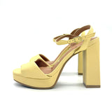 Vizzano 6551-100 Block Heel Platform Sandal in Butter Napa