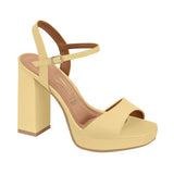 Vizzano 6551-100 Block Heel Platform Sandal in Butter Napa