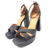 Vizzano 6551-103 Block Heel Platform Sandal in Black Napa