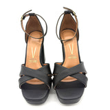 Vizzano 6551-103 Block Heel Platform Sandal in Black Napa