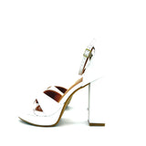 Vizzano 6551-103 Block Heel Platform Sandal in White Napa