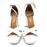 Vizzano 6551-103 Block Heel Platform Sandal in White Napa