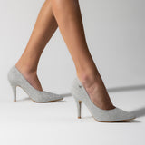 Vizzano 1184-1101 Pointy Toe Pump in Silver Glitter