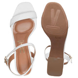 Vizzano 6428-101 Low Heel Sandal in White Napa