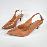 Vizzano 1122-806 Kitten Heel Slingback in Camel Patent