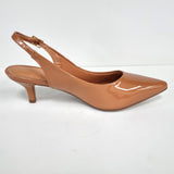 Vizzano 1122-806 Kitten Heel Slingback in Camel Patent