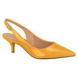 Vizzano 1122-806 Kitten Heel Slingback in Mustard Patent