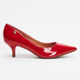 Vizzano 1122-828 Kitten Heel Pointy Toe Pump in Red Patent