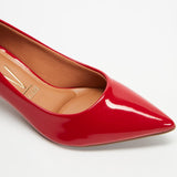 Vizzano 1122-828 Kitten Heel Pointy Toe Pump in Red Patent