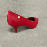 Vizzano 1122-828 Kitten Heel Pointy Toe Pump in Red Napa