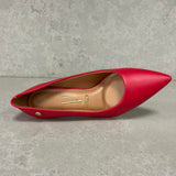 Vizzano 1122-828 Kitten Heel Pointy Toe Pump in Red Napa