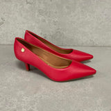Vizzano 1122-828 Kitten Heel Pointy Toe Pump in Red Napa