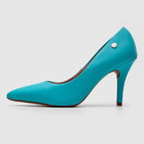 Vizzano 1184-1101 Pointy Toe Pump in Blue Aqua Napa