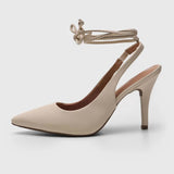 Vizzano 1184-1135 Pointy Toe Strappy Pump in Cream Napa