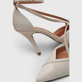 Vizzano 1184-1143 Strappy Pointy Toe Pump in Off White