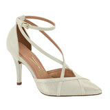 Vizzano 1184-1143 Strappy Pointy Toe Pump in Off White