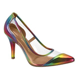 Vizzano 1184-1145 Pointy Toe Pump in Multi Colour Patent