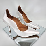 Vizzano 1184-1147 Pointy Toe Pump in White/Silver Diamond Napa