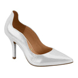 Vizzano 1184-1147 Pointy Toe Pump in White/Silver Diamond Napa