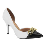 Vizzano 1184-1148 Pointy Toe Pump in White/Black