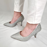 Vizzano 1184-1154 Studded Pointy Toe Pump in Silver