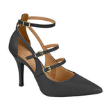 Vizzano 1184-1166 Strappy Pointy Toe Pump in Black Napa