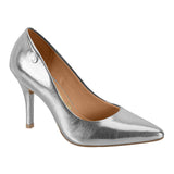 Vizzano 1184-1501 Pointy Toe Pump in Silver Metallic Napa