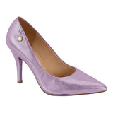 Vizzano 1184-1501 Pointy Toe Pump in Light Pink Metallic Lizard