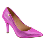 Vizzano 1184-1501 Pointy Toe Pump in Bright Pink Metallic Lizard