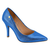 Vizzano 1184-1501 Pointy Toe Pump in Cobalt Blue Metallic Lizard