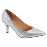 Vizzano 1185-1302 Pointy Toe Pump in Silver Metallic Lizard