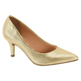 Vizzano 1185-1302 Pointy Toe Pump in Golden Metallic Lizard